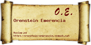 Orenstein Emerencia névjegykártya